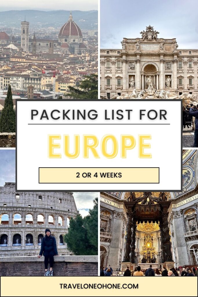 Packing List for Europe