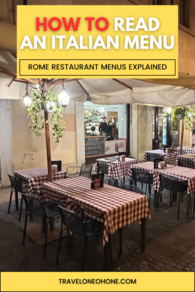 Rome Restaurant Menus